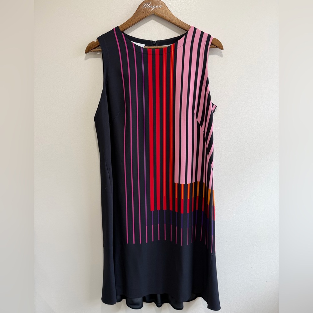Akris Punto Striped Sleeveless Dress Size US 10 Maximalist Bold Preppy Career - Picture 4 of 13